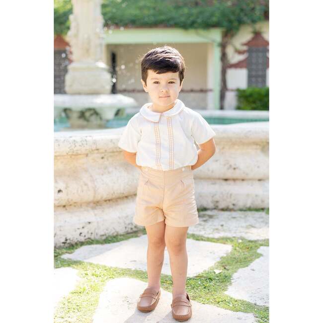 Il Pellicano Baby Boy Embroidered Button-On, White - Rompers - 5