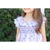 Positano Girls Flutter Sleeve Dress, Lavender Floral - Dresses - 4