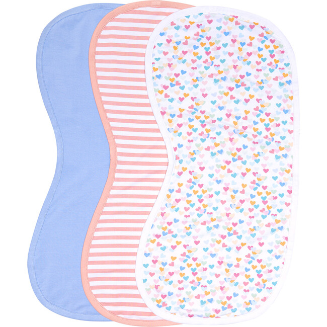 Lydia Burp Cloth 3-Piece Set, White - Burp Cloths - 1