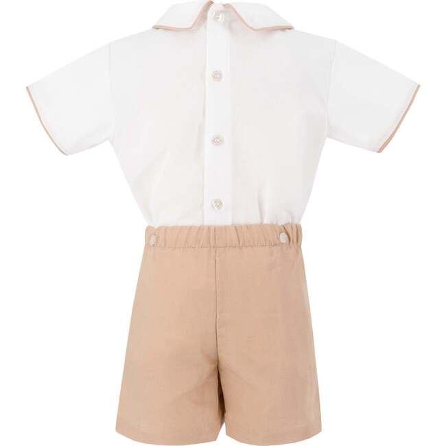 Il Pellicano Baby Boy Embroidered Button-On, White - Rompers - 6