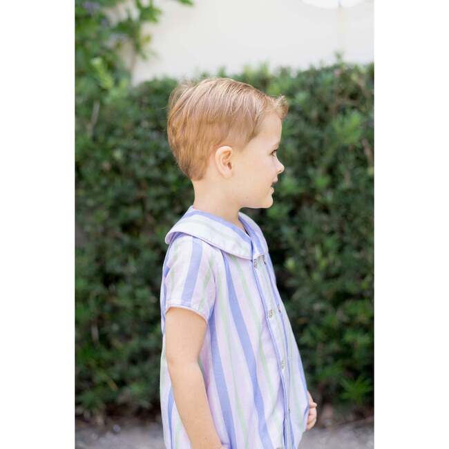 Positano Baby Boy Bubble, Lavender Stripe - Onesies - 7