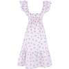 Positano Women's Flutter Sleeve Violet Dress, Lavender - Dresses - 6 - thumbnail