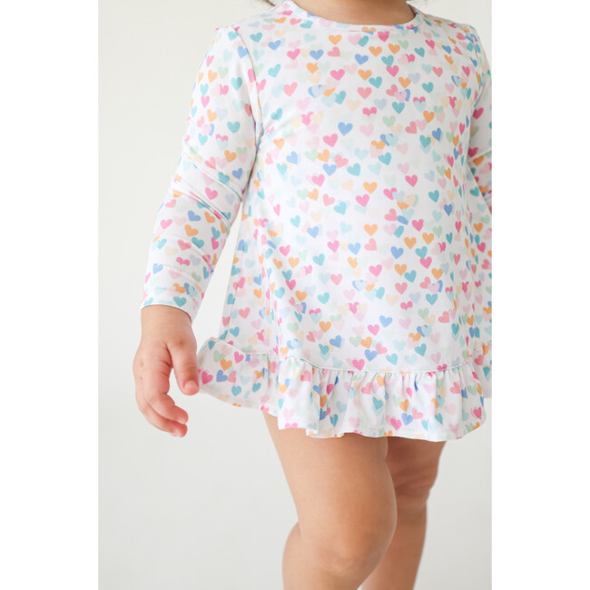 Lydia Long Sleeve Bubble Romper Dress, White - Dresses - 3