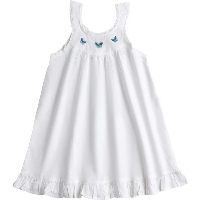 Zoe Embroidered Sleeveless Dress, White