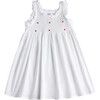Noa Smocked With Hand Embroidery Dress, White - Dresses - 1 - thumbnail