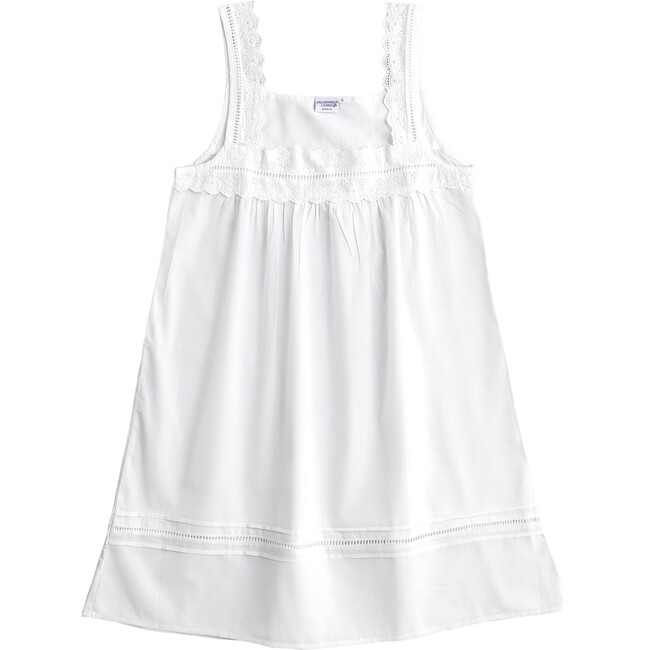 Women's Maeve Strap Sleeves Nightgown, White