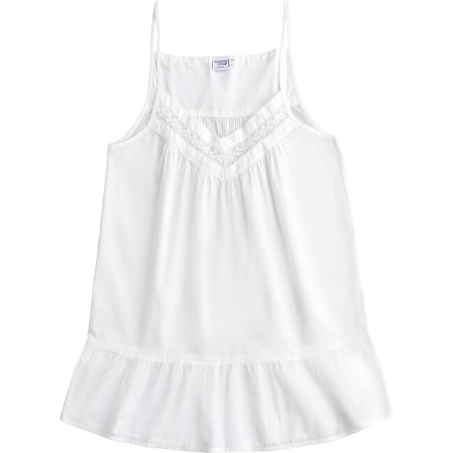 Kristen Spaghetti Straps Short Nightgown, White