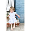Amelia Smocked Short Sleeve Dress, White And Blue - Dresses - 2