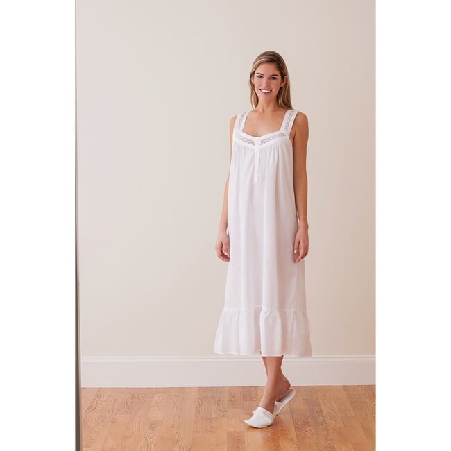 Women's Courtney Sleeveless Nightgown, White - Nightgowns - 2