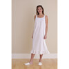 Women's Vicki Smocked Sleeveless Nightgown, White And Blue - Nightgowns - 3