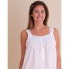 Women's Vicki Smocked Sleeveless Nightgown, White And Blue - Nightgowns - 4