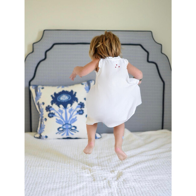 Noa Smocked With Hand Embroidery Dress, White - Dresses - 4