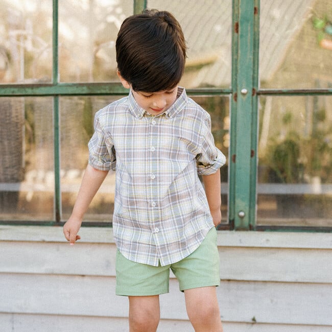 Grayson Button Down, Lemon Sky Check - Shirts - 2