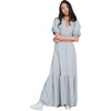 Women's Carol Ruffle Tiered Dress, Grey And White - Dresses - 1 - thumbnail