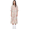 Women's Victoria Modest Ruffled Neck Dress, Spring Blooms - Dresses - 1 - thumbnail