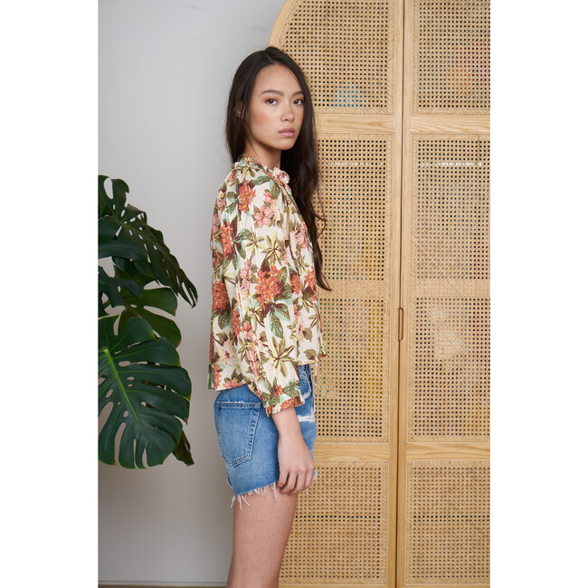 Women's Jeanette V-Neck Mandarin Collar Top, Costa Rica - Blouses - 2