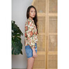 Women's Jeanette V-Neck Mandarin Collar Top, Costa Rica - Blouses - 2