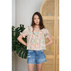 Women's Gretta Square Neck Top, Spring Blooms - Blouses - 2