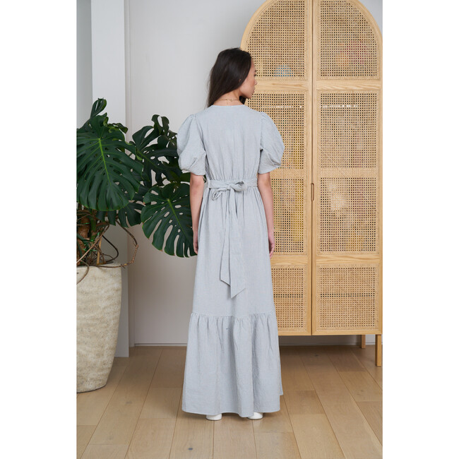 Women's Carol Ruffle Tiered Dress, Grey And White - Dresses - 3