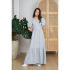Women's Carol Ruffle Tiered Dress, Grey And White - Dresses - 4