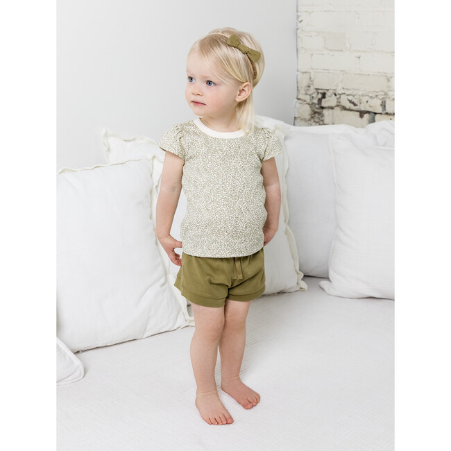 Pearl Petal Sleeve Top, Fern - Shirts - 2
