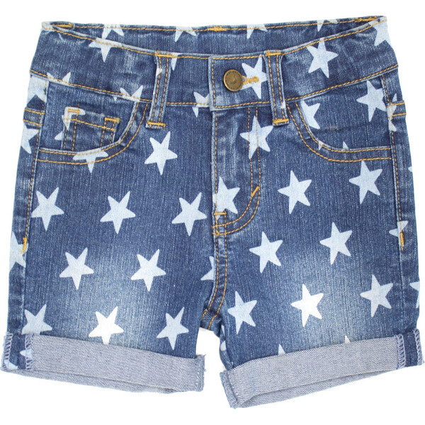 Party Pops Denim Star Shorts, Blue - Emerson and Friends