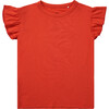 Party Pops Red Flutter Bamboo Girls Shirt, Red - Shirts - 1 - thumbnail