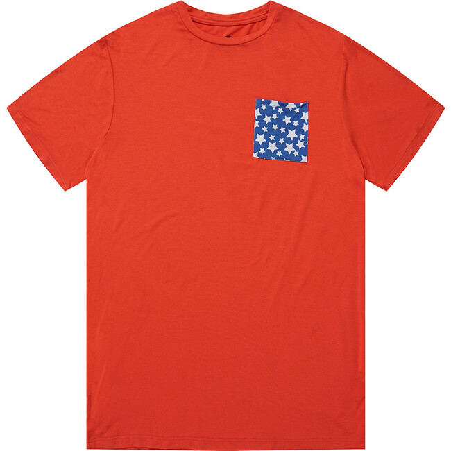 Party Pops Bamboo Star Pocket Tee Shirt, Red