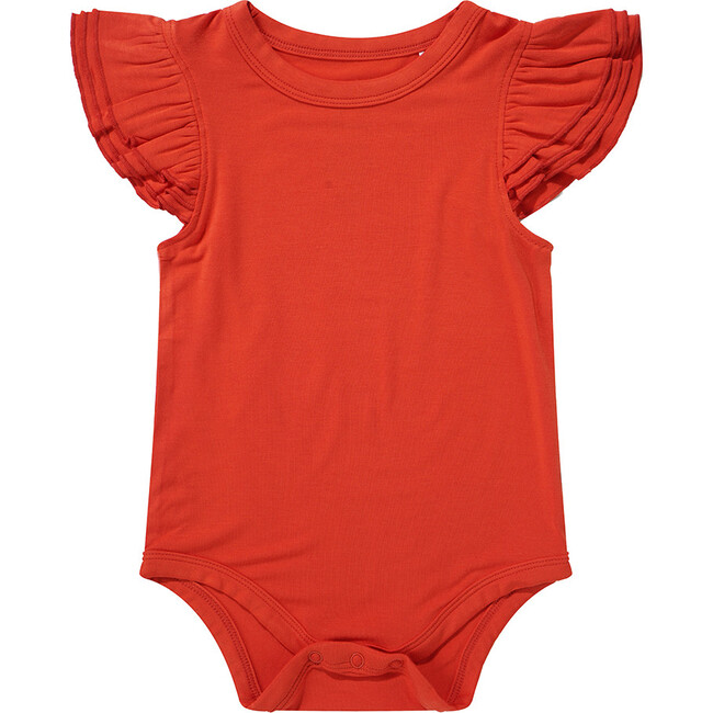 Party Pops Red Flutter Bamboo Baby Onesie, Red