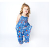 Party Pops Bamboo Girl Spaghetti Romper Jumpsuit, Blue - Rompers - 2