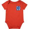 Party Pops Bamboo Star Pocket Baby Onesie, Red - Onesies - 1 - thumbnail