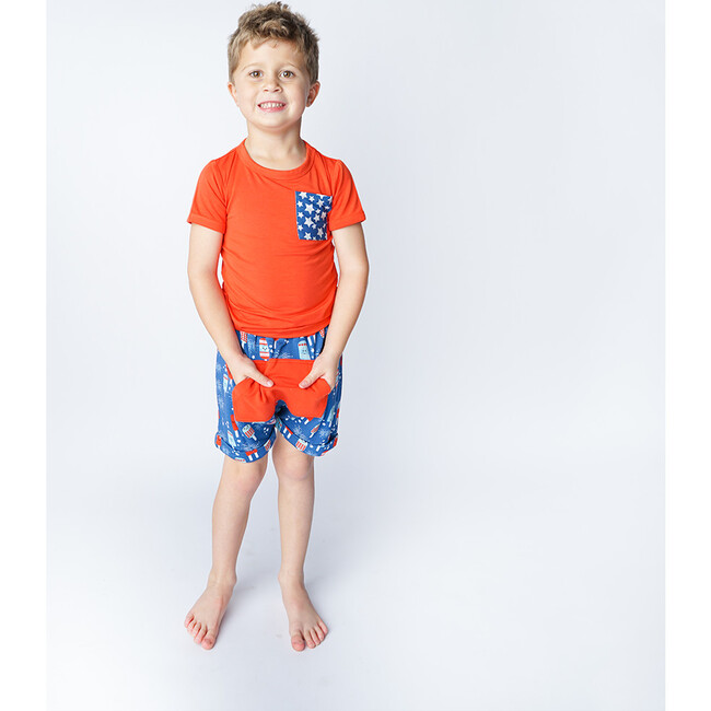 Party Pops Bamboo Terry Boy Shorts, Blue - Shorts - 2