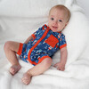 Party Pops Bamboo Shorty Romper, Blue - Rompers - 2