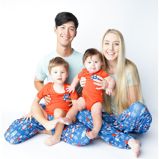 Party Pops Bamboo Star Pocket Baby Onesie, Red - Onesies - 3