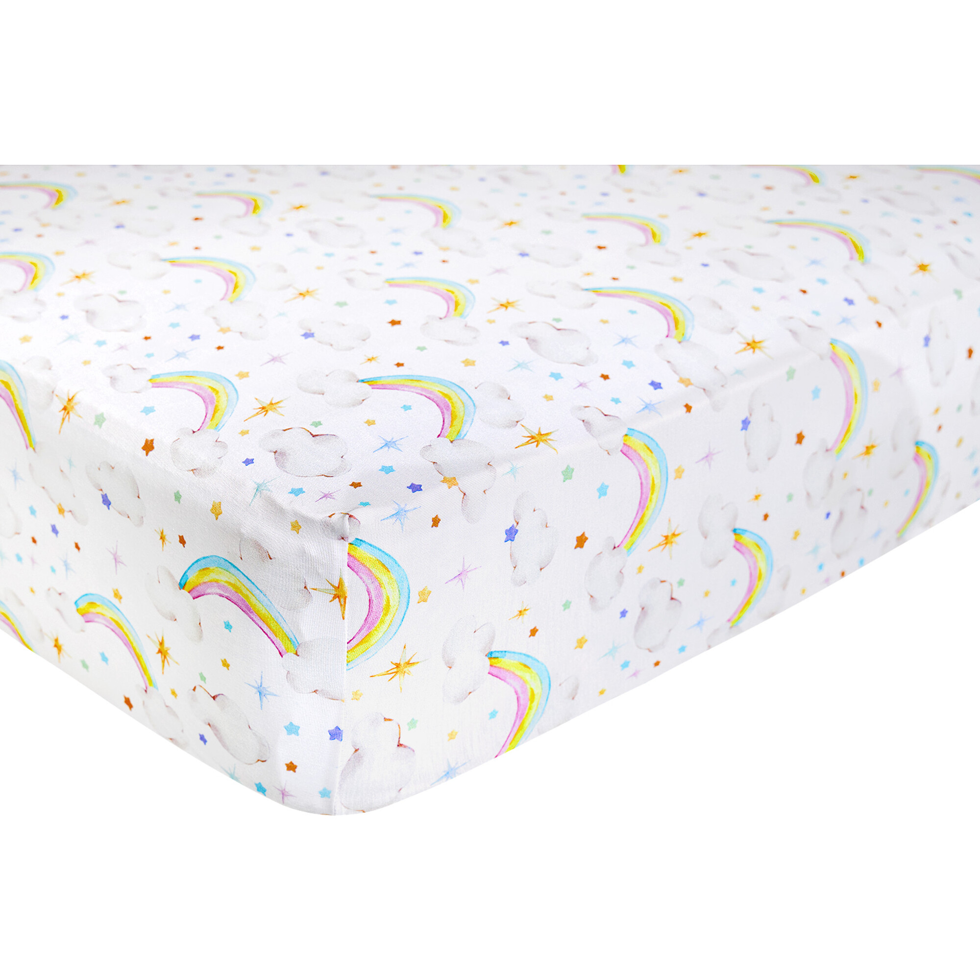 Nicky Crib Sheet, White - Crib Sheets - 1