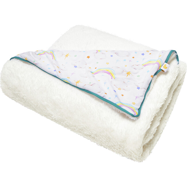 Nicky Square Plush Patoo, White - Blankets - 2