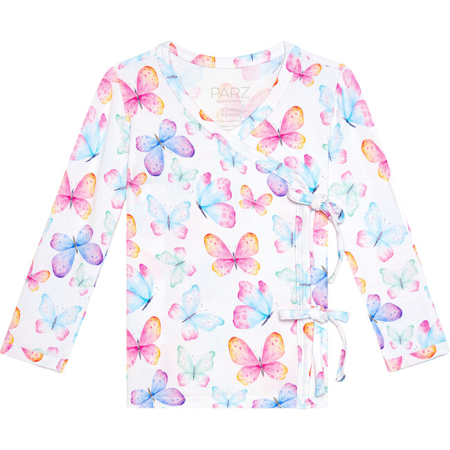 Noemi Tie Front Kimono Top, White - Shirts - 1