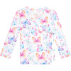 Noemi Tie Front Kimono Top, White - Shirts - 1 - thumbnail