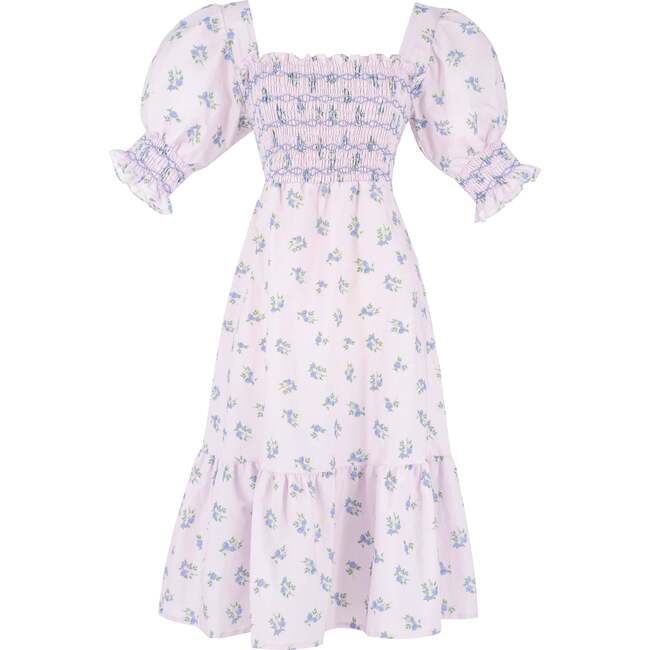 Positano Women's Puff Sleeve Daphne Dress, Lavender