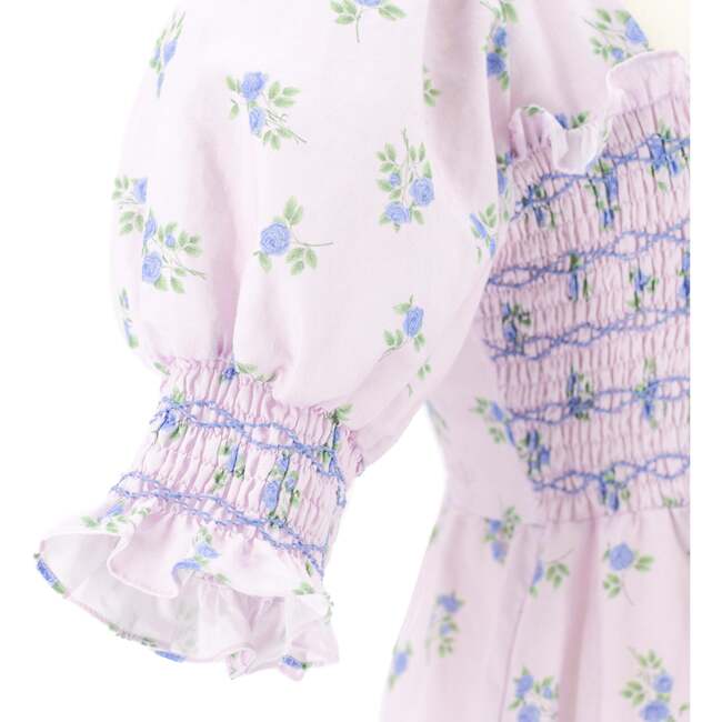 Positano Women's Puff Sleeve Daphne Dress, Lavender - Dresses - 3