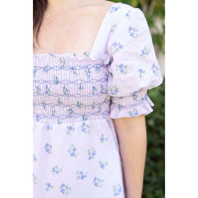 Positano Women's Puff Sleeve Daphne Dress, Lavender - Dresses - 7