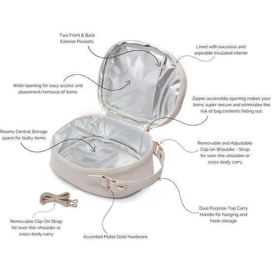 Monaco Snack Bag | Pearl White - Diaper Bags - 6