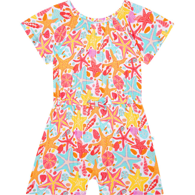 Sandy Flutter Sleeve Romper with Snaps, White - Rompers - 1