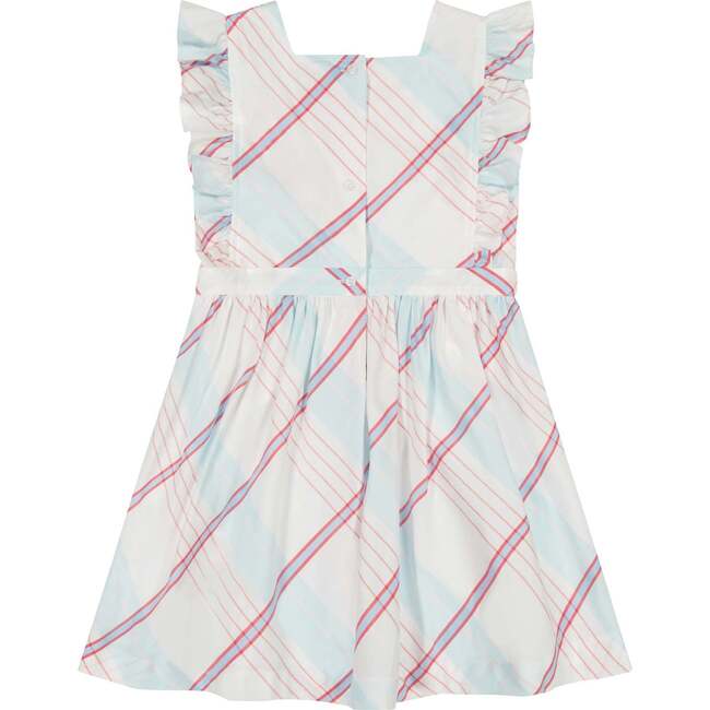 Plaid Square Neck Ruffle Sleeve Pinny Dress, Multicolors - Dresses - 3