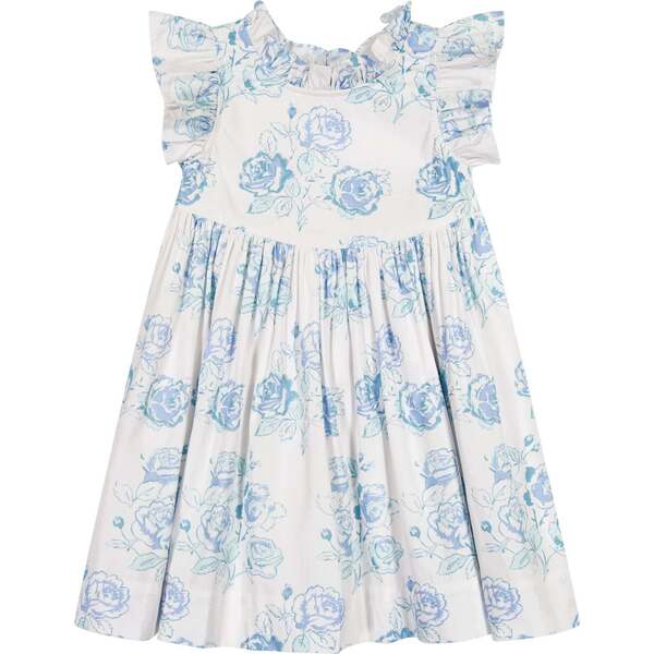 V-neck Flutter Sleeves A-Line Chiffon Ruffle Dress Cinnamon Rose