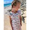 Print Square Neck Ruffle Sleeve Pinny Dress, Strawberry - Dresses - 2