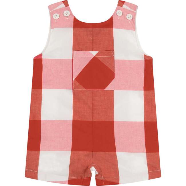 Plaid Sleeveless Buttoned Shoulder Jon Jon, Red Buffalo