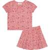 Print Top And 2-Tiered Skirt Set, Paisley - Mixed Apparel Set - 1 - thumbnail