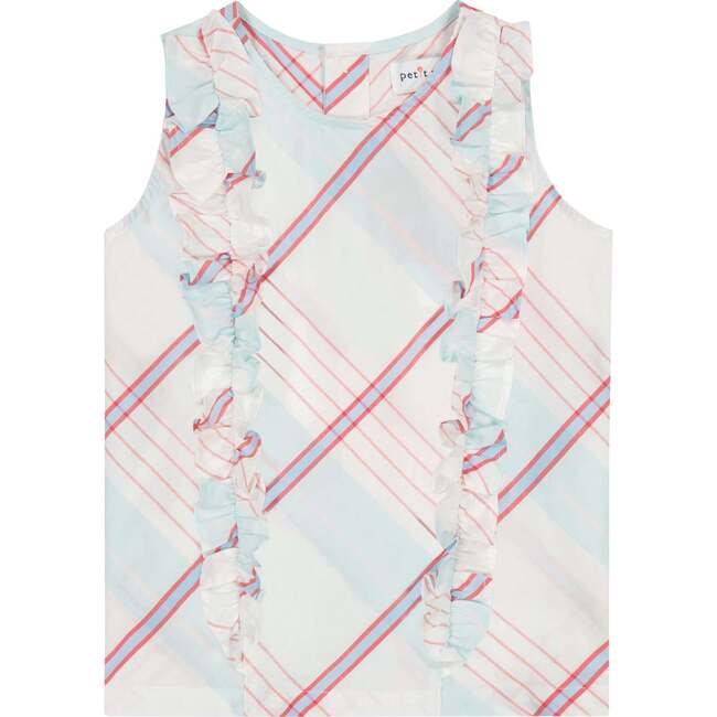 Plaid Ruffle Sleeveless Top And Short Set, Multicolors