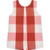 Plaid Sleeveless Buttoned Shoulder Jon Jon, Red Buffalo - Rompers - 3